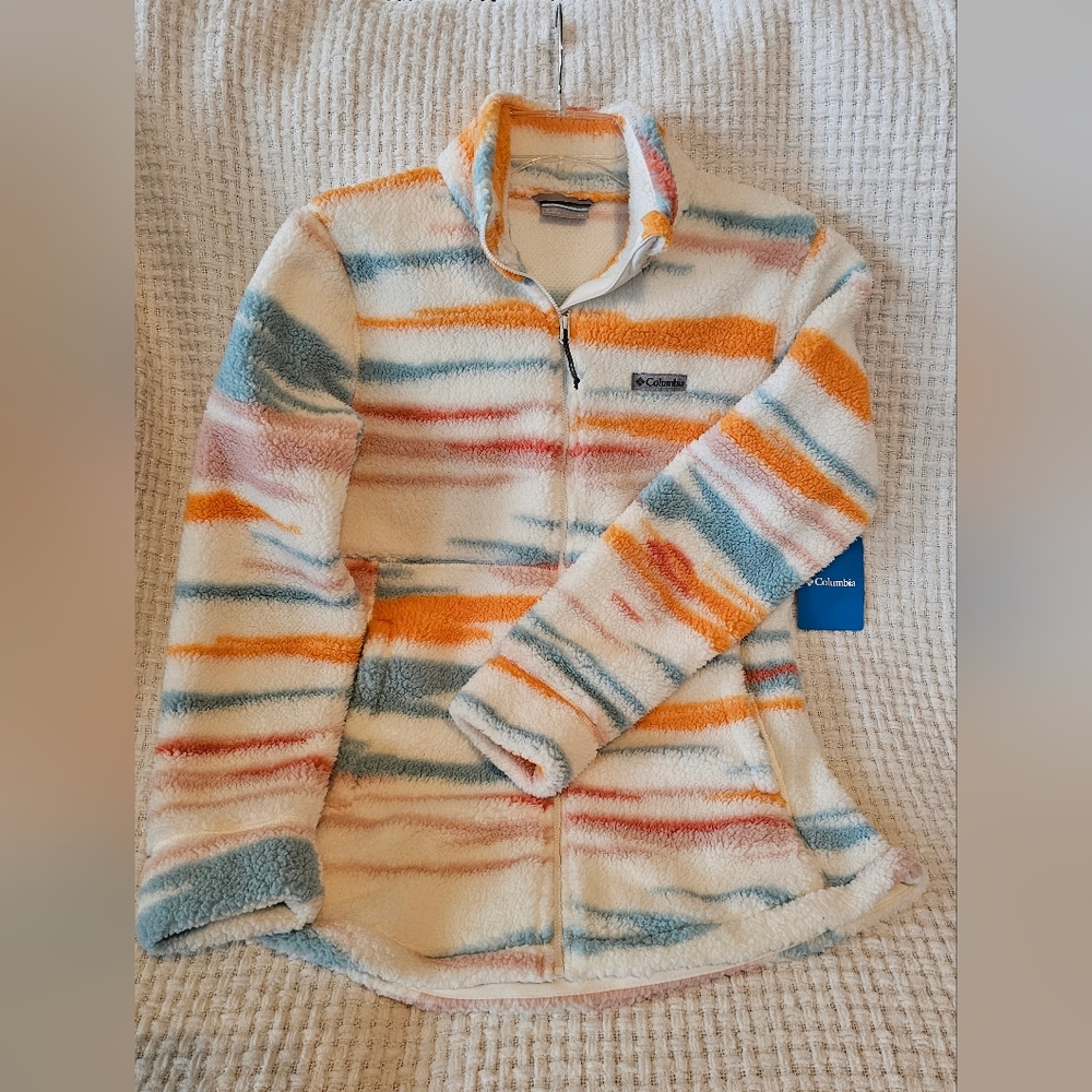 Women's Columbia Striped Fleece Full Zip Jacket NWT